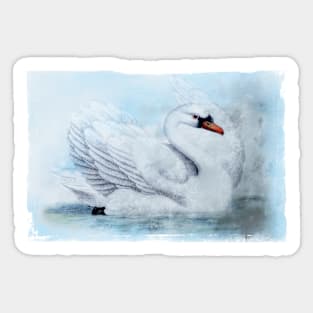 Vintage Swan Sticker